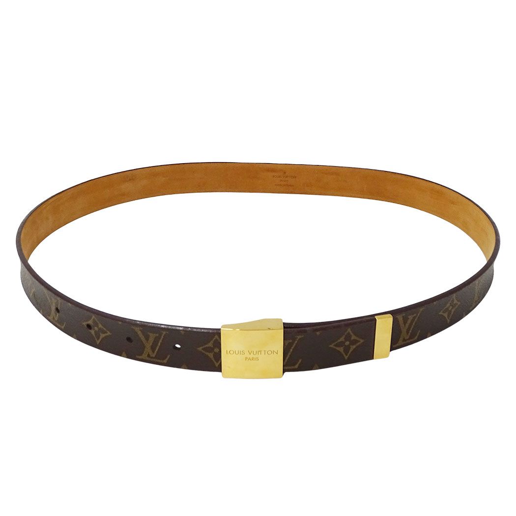 Louis Vuitton Belt Monogram Canvas Ceinture Carre Brown Logo — view 3