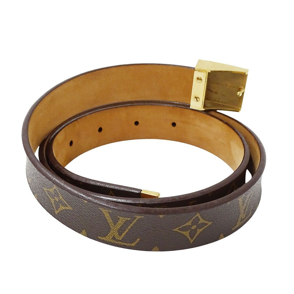 Louis Vuitton Belt Monogram Canvas Ceinture Carre Brown Logo — view 2