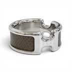 Hermes Olympe Ring Leather Etoupe Silver — view 3