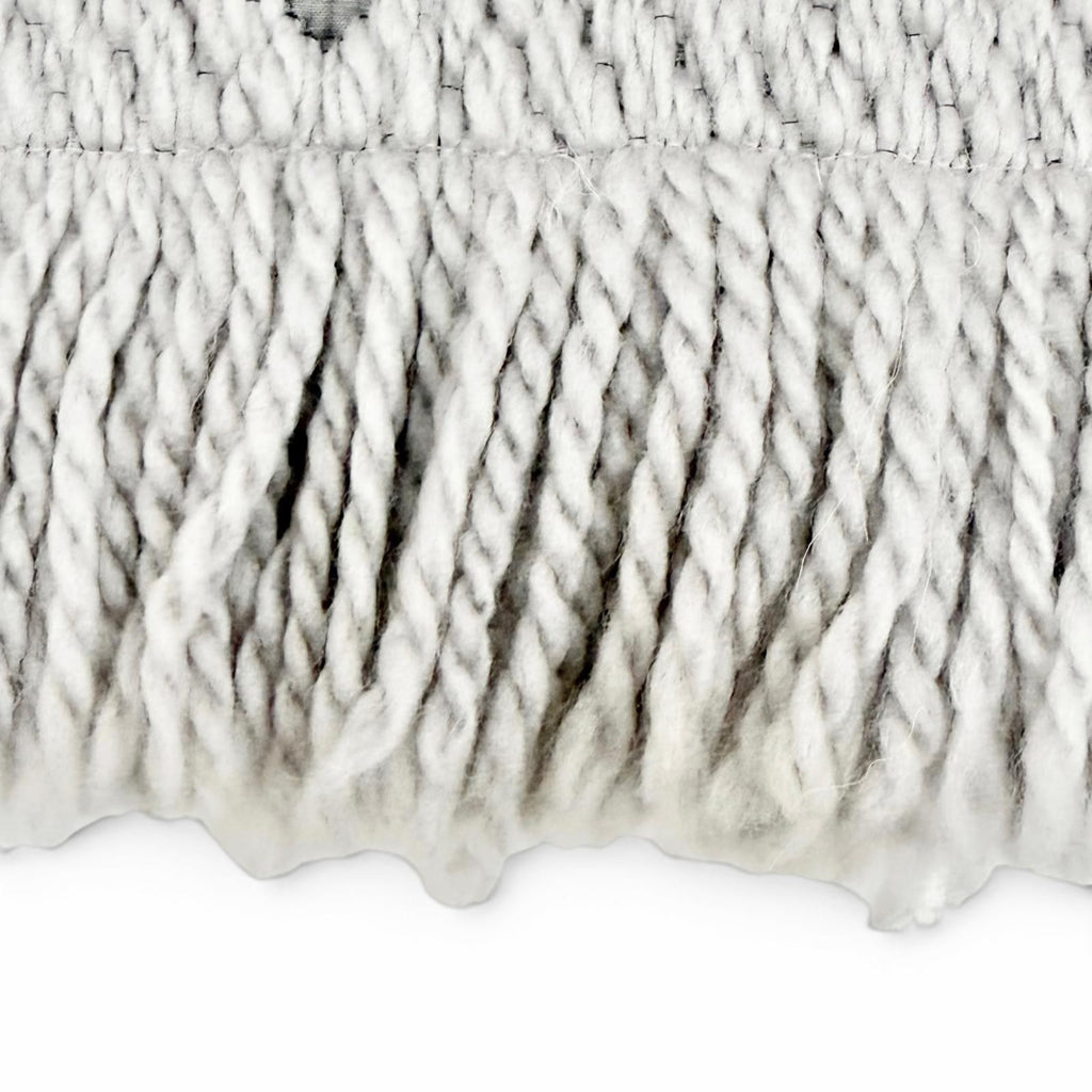 Louis Vuitton Logomania Scarf Wool Silk Gray Perlee Monogram Fringe — view 5