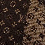 Louis Vuitton Logomania Scarf Shine Wool Silk Brown Monogram Fringe — view 5