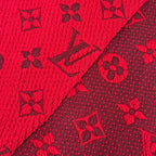 Louis Vuitton Logomania Scarf Wool Silk Ruby Monogram Fringe — view 4