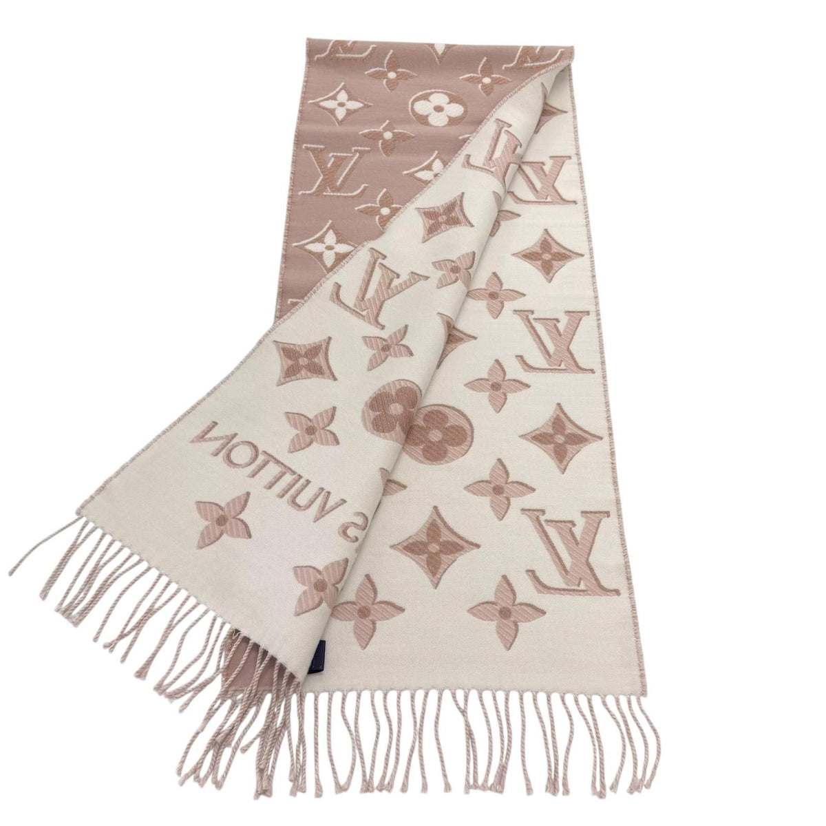 Louis Vuitton LV Essential Shine Wool Silk Blend Rose Scarf 170 34 — view 4