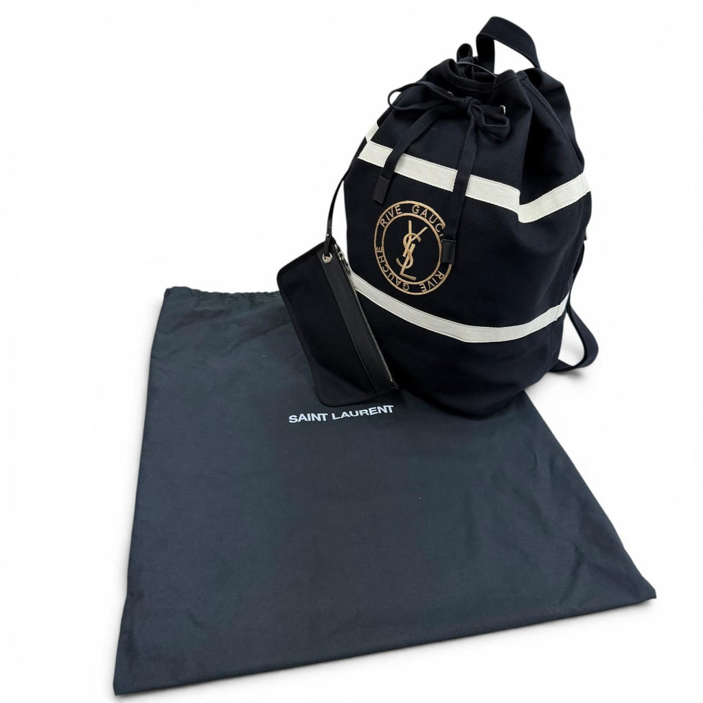 Saint Laurent Paris Canvas Leather Rive Gauche Sling — view 2