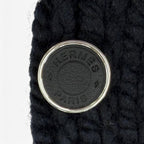 Hermes Silk Cashmere Blend Silver Sellier Knit Arm Warmer Gloves Black TU — view 6