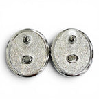 Chanel CC Logo Star Rhinestone Earrings Silver Black — view 3