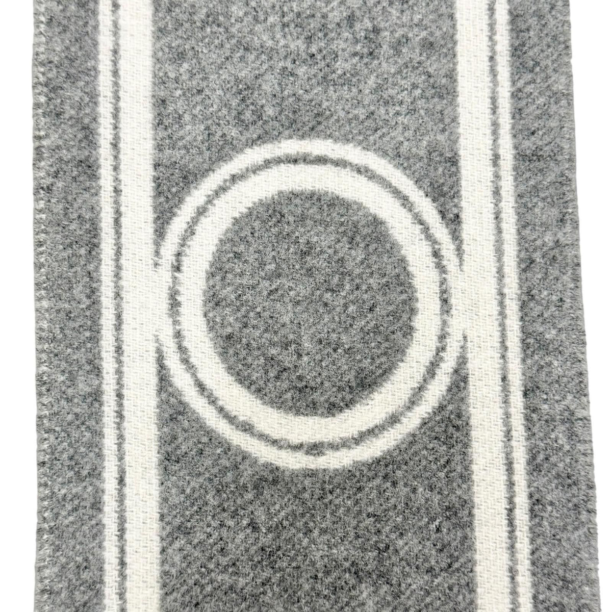 Hermes Band de Repo Cashmere Gray Flannel Ivoire Bicolor Fringe Long Scarf — view 6