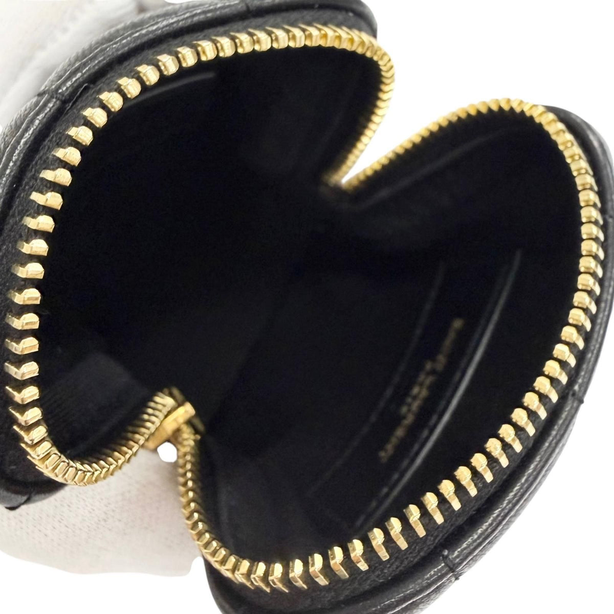 Saint Laurent Paris Cassandra Logo Square Leather Quilted Pouch Black — view 6