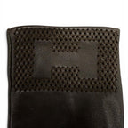 Hermes Lambskin Lining Silk 100% H Logo Design Gloves Brown 7.5 — view 5