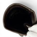 Hermes Lambskin Lining Silk 100% H Logo Design Gloves Brown 7.5 — view 4