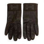 Hermes Lambskin Lining Silk 100% H Logo Design Gloves Brown 7.5 — view 2