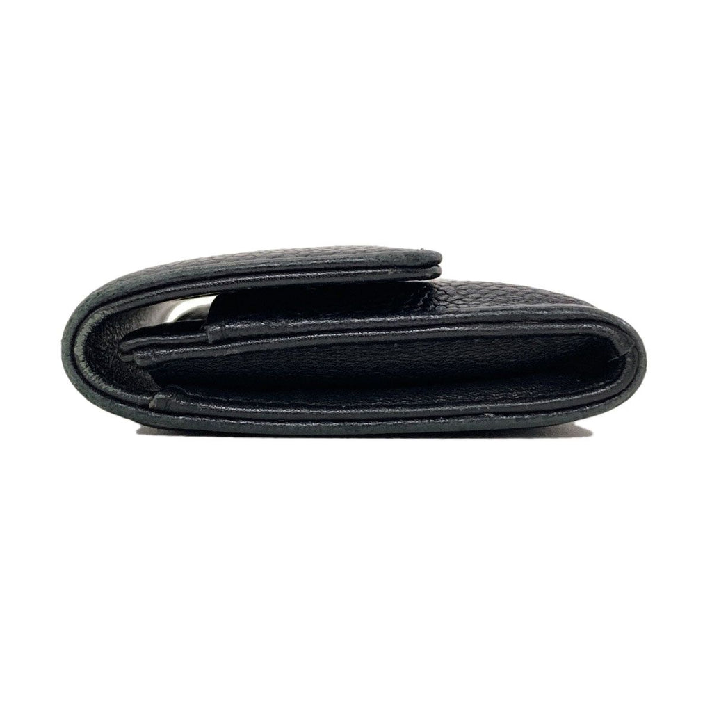 Chanel CC Logo Silver Card Case Grained Calfskin — view 3
