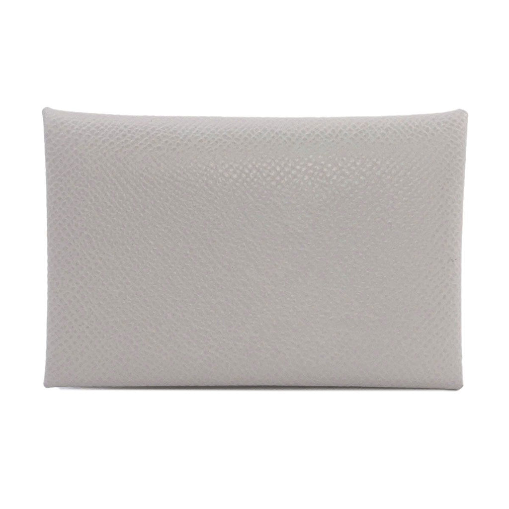 Hermes Calvi Silver Card Case Epsom