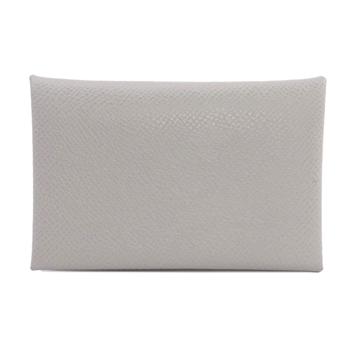 Hermes Calvi Silver Card Case Epsom