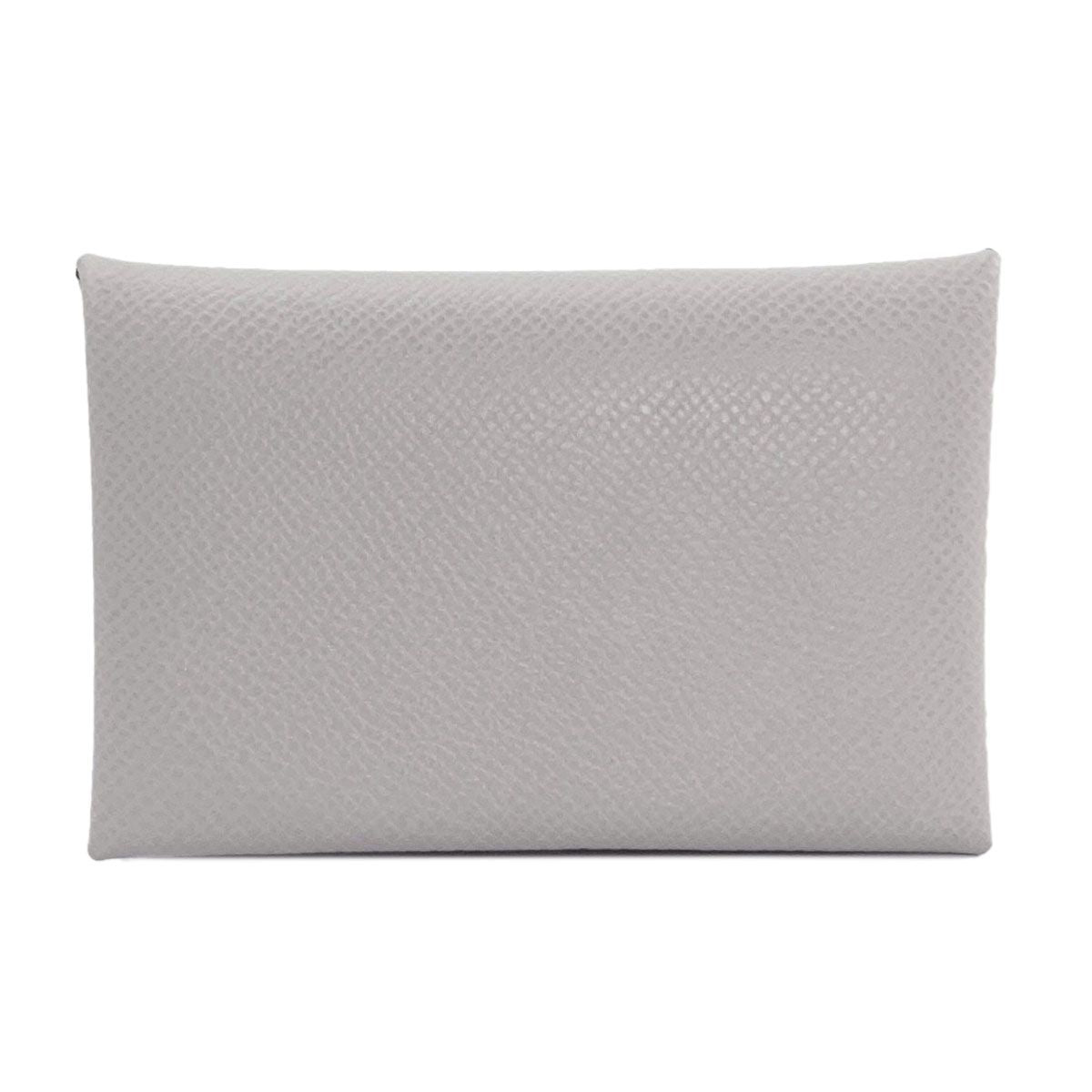 Hermes Calvi Silver Card Case Epsom — view 2