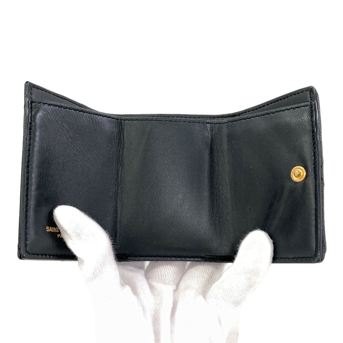 Saint Laurent Cassandra Trifold Wallet Leather — view 4