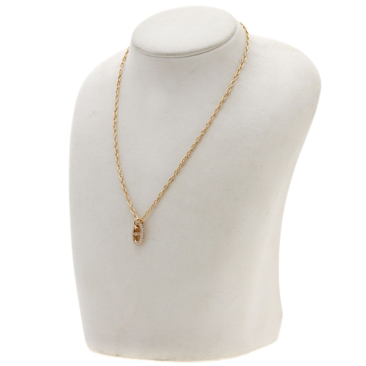 Hermes Chaine D'ancre Farandole PM Diamond Necklace 18k Pink Gold — view 5