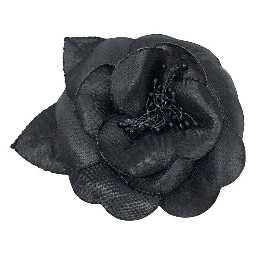 Chanel Camellia Corsage Brooch Black