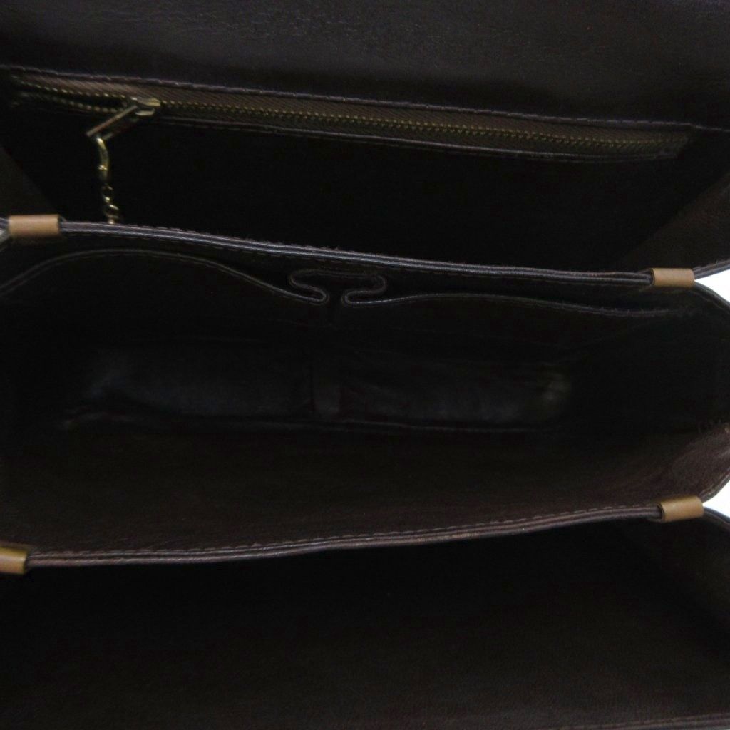 Celine Leather Shoulder Bag Carriage Brown — view 5