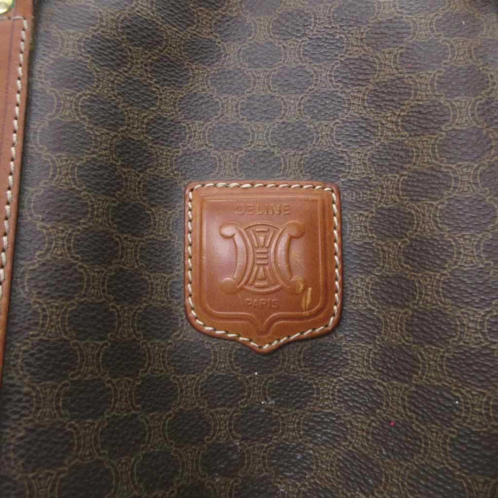 Celine Boston Bag Macadam Pattern Brown Logo — view 6
