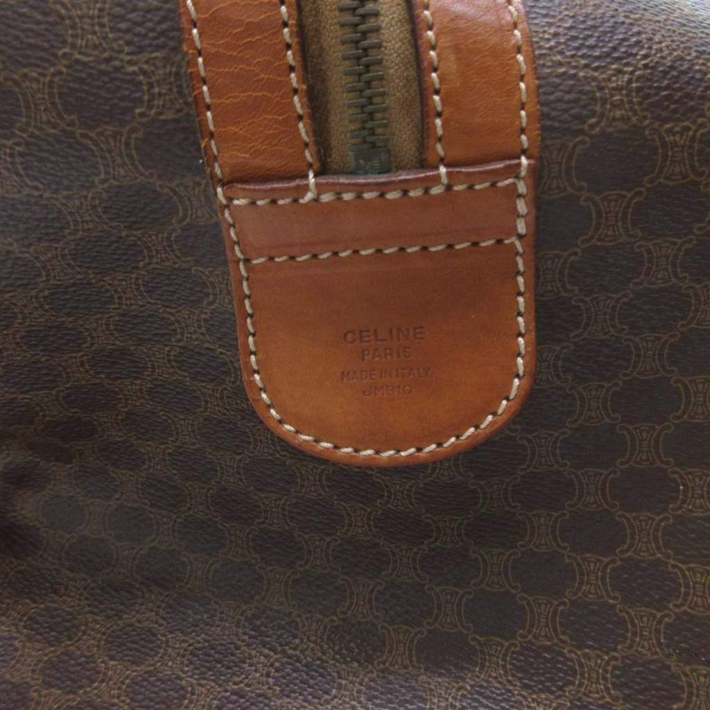 Celine Boston Bag Macadam Pattern Brown Logo — view 5