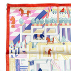Hermes Carre 45 Gavroche Horse Club Detail Silk 100% Scarf Multi — view 3