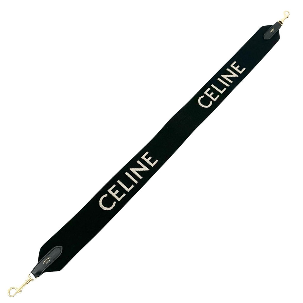 Celine Jacquard Short Strap Shoulder Black Gold — view 4