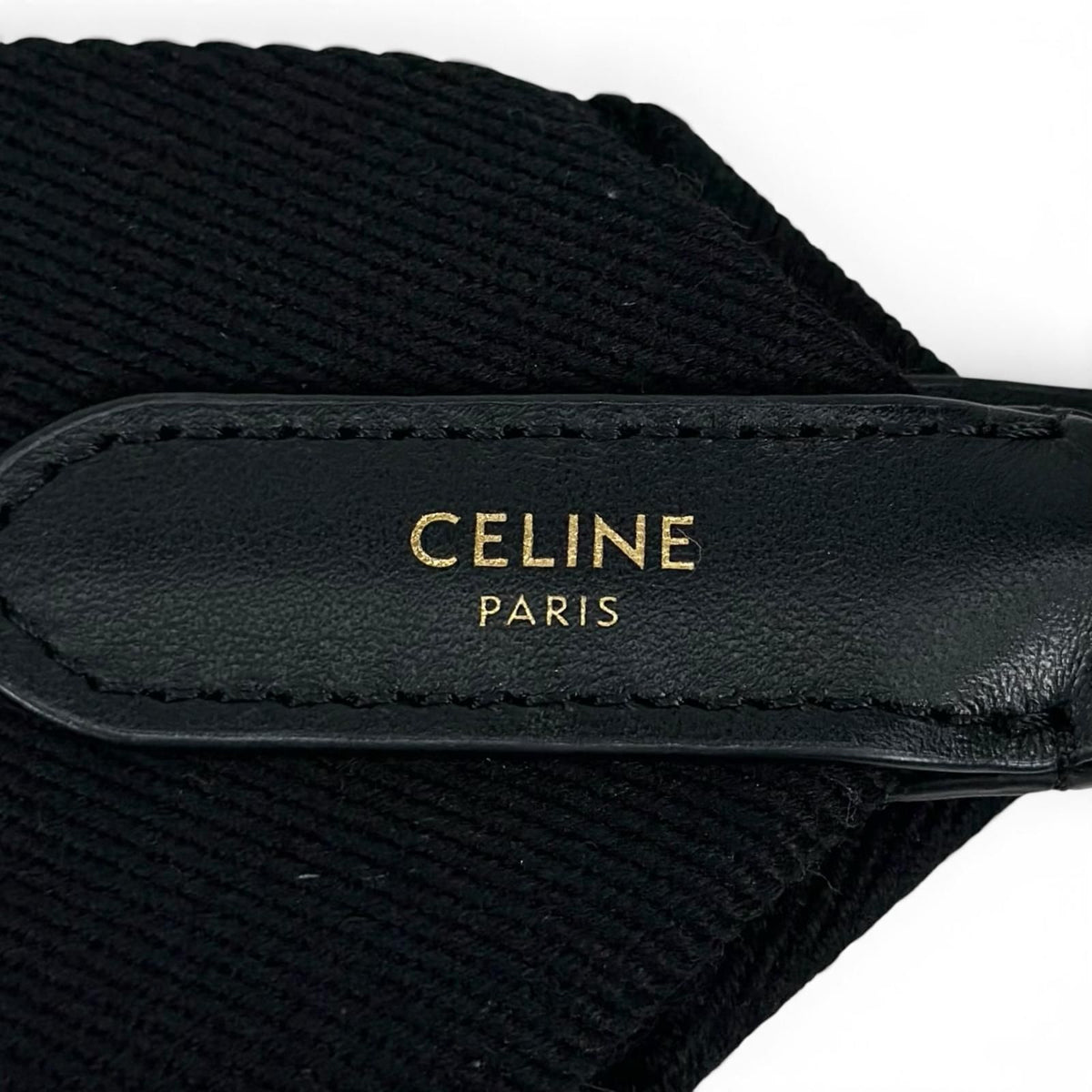Celine Jacquard Short Strap Shoulder Black Gold — view 7