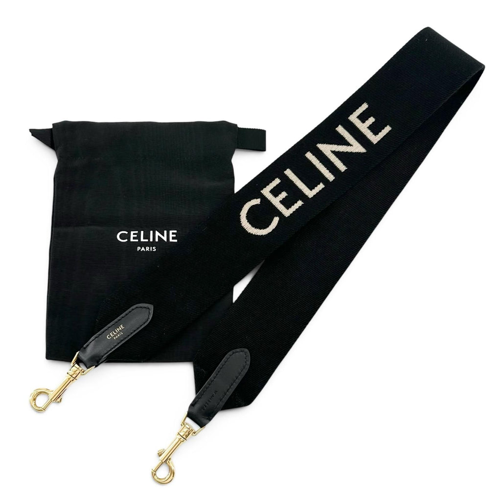 Celine Jacquard Short Strap Shoulder Black Gold — view 2