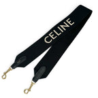 Celine Jacquard Short Strap Shoulder Black Gold
