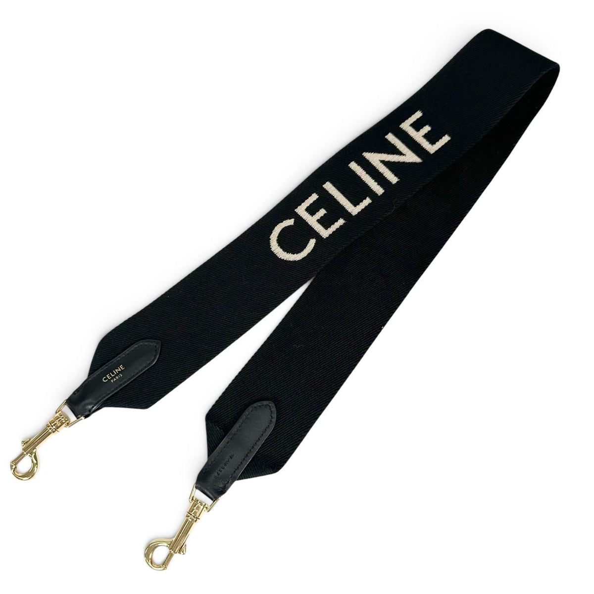 Celine Jacquard Short Strap Shoulder Black Gold