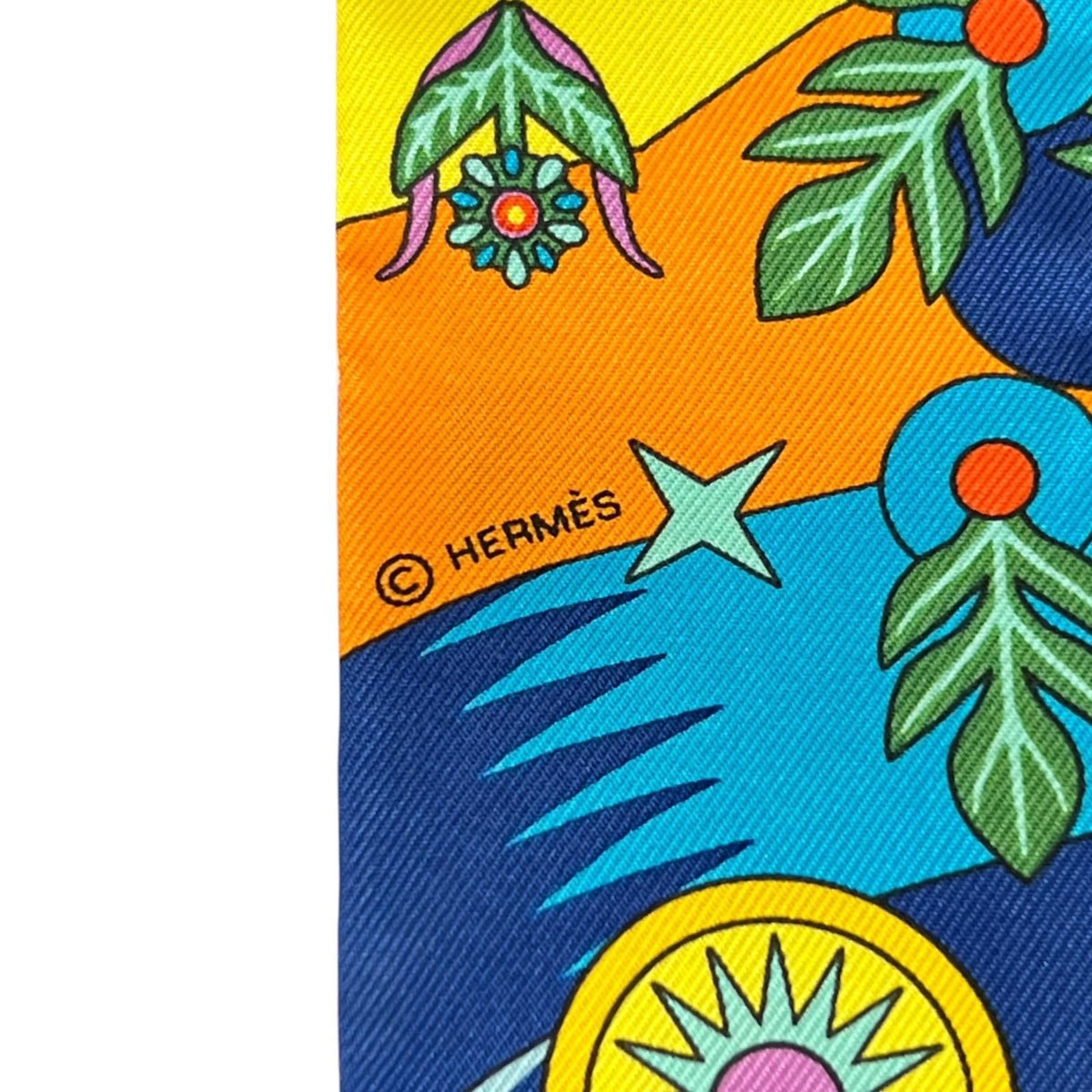 Hermes la Source de Pegase Pegasus Silk 100% Twilly Scarf Multicolor — view 8
