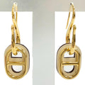 Hermes Maillon Earrings Swift Gold Chaine D'ancre Ivory