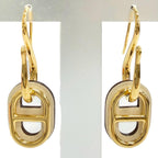 Hermes Maillon Earrings Swift Gold Chaine D'ancre Ivory
