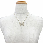 Chanel CC Logo Rhinestone Ribbon Necklace Gold — view 3