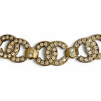 Chanel CC Logo Rhinestone Choker Necklace Gold — view 5