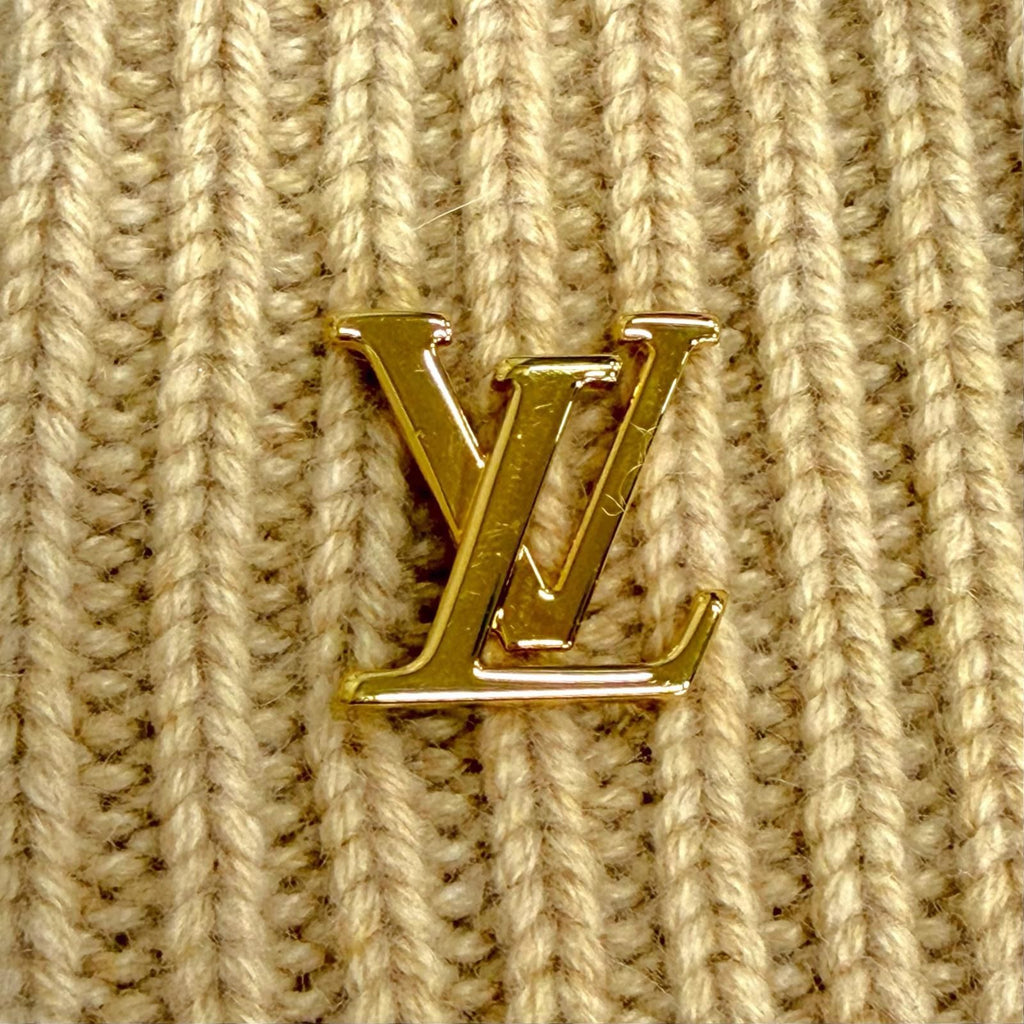 Louis Vuitton Beanie LV Spark Cashmere 100% Knit Cap Beige Hat — view 6