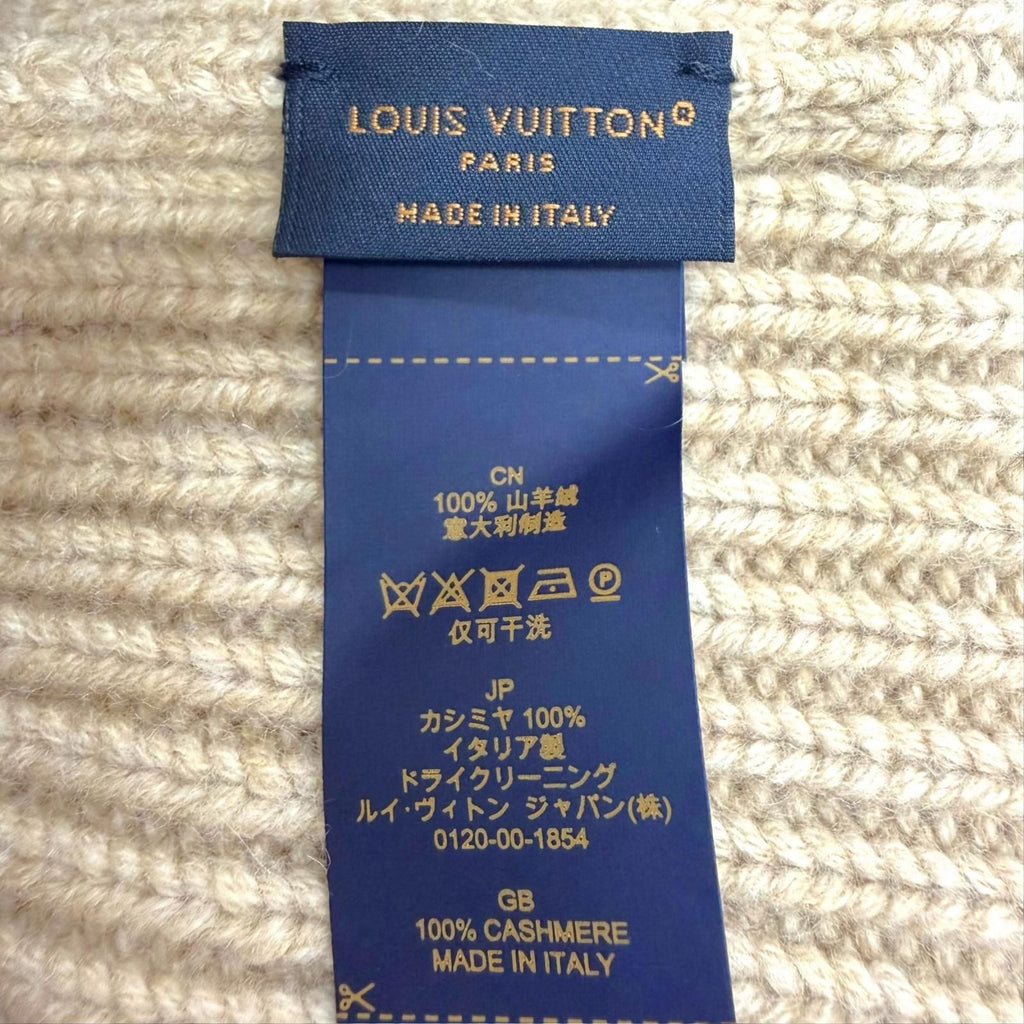 Louis Vuitton Beanie LV Spark Cashmere 100% Knit Cap Beige Hat — view 7