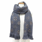Louis Vuitton Logomania Scarf Shine Wool Silk Gray Monogram — view 3