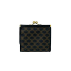 Celine Vintage Macadam Blason Pattern Triomphe Logo Leather Kiss Lock Trifold — view 2