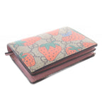 Gucci Bifold Wallet with Coin Purse Strawberry GG Supreme Leather Brown — view 3