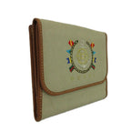 Gucci Vintage Wallet Bifold Canvas Leather Snap Marine Emblem Embroidery Beige — view 5