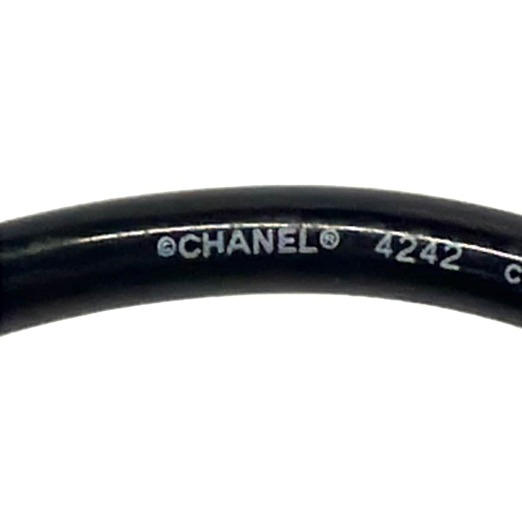 Chanel Sunglasses Panto Shape Black Gold Silver Eyewear — view 4