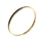 Hermes Uni Enamel Bangle Black Gold Uni Email Bracelet — view 4