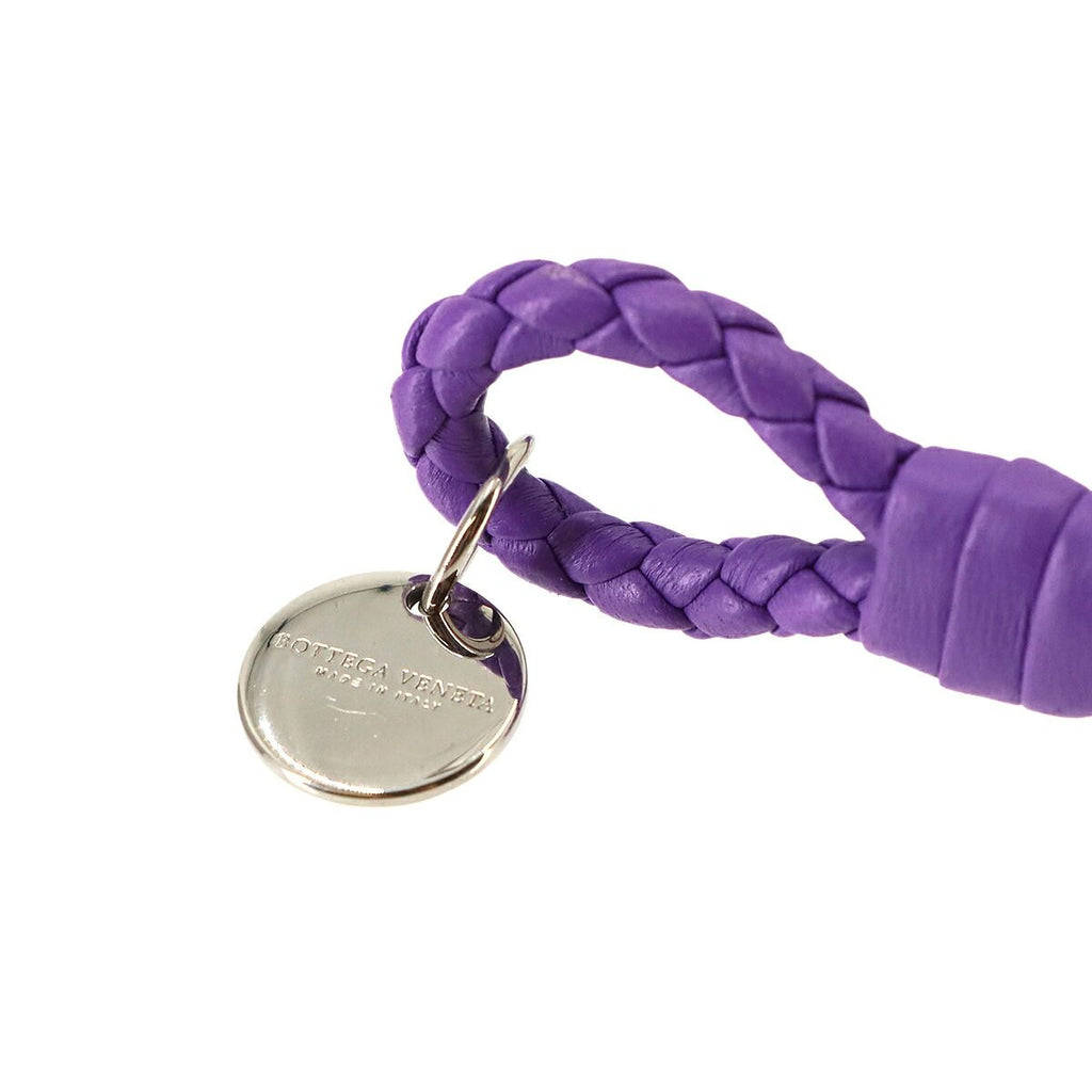 Bottega Veneta Intrecciato Bracelet Leather Purple Silver — view 4