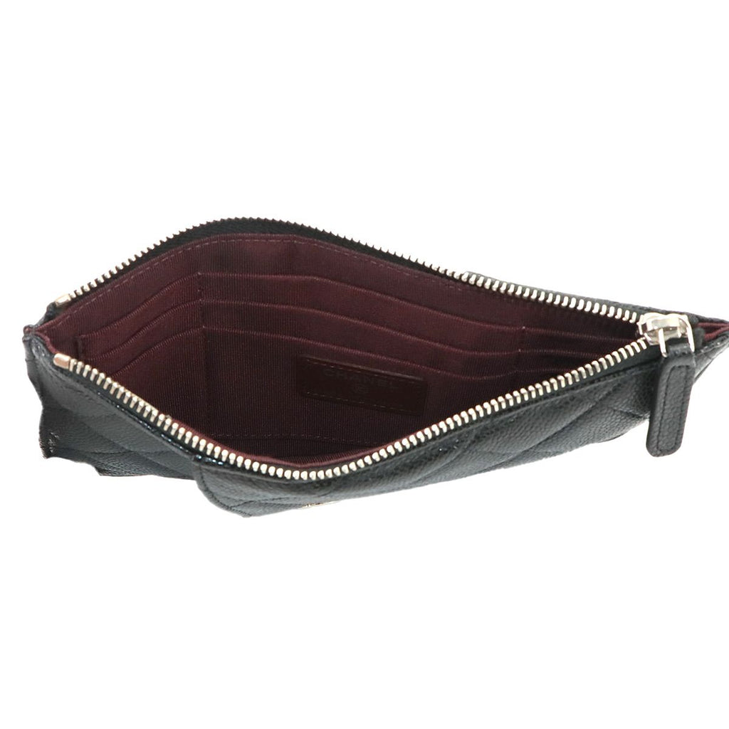 Chanel Quilted Classic Multi Pouch Caviar Leather Black Silver — view 6
