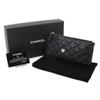 Chanel Quilted Classic Multi Pouch Caviar Leather Black Silver — view 2