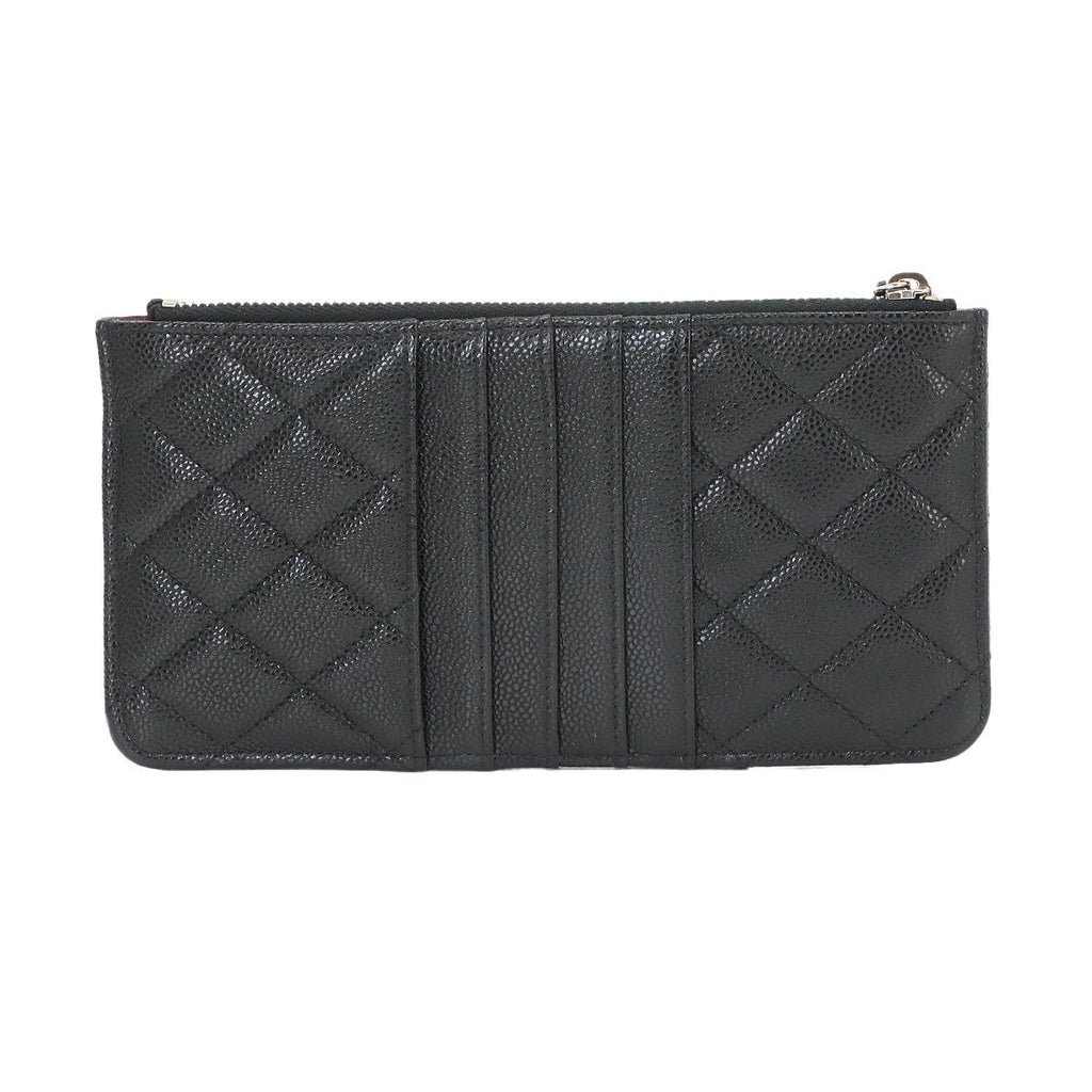 Chanel Quilted Classic Multi Pouch Caviar Leather Black Silver — view 3