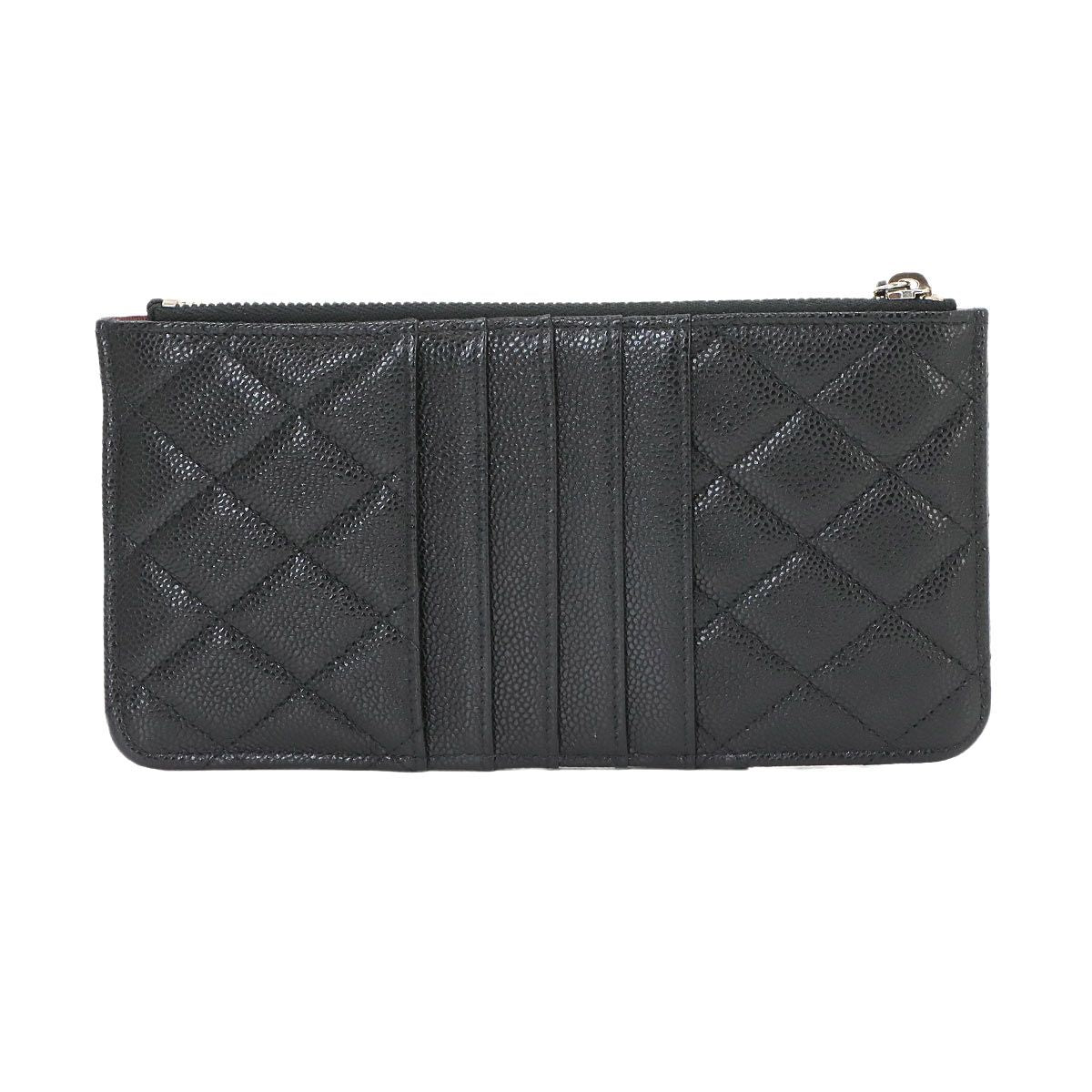 Chanel Quilted Classic Multi Pouch Caviar Leather Black Silver — view 3