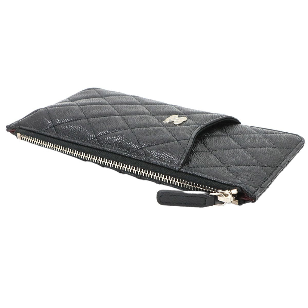 Chanel Quilted Classic Multi Pouch Caviar Leather Black Silver — view 5